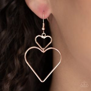 "Heartbeat Harmony"Rose Gold Double Heart Earrings